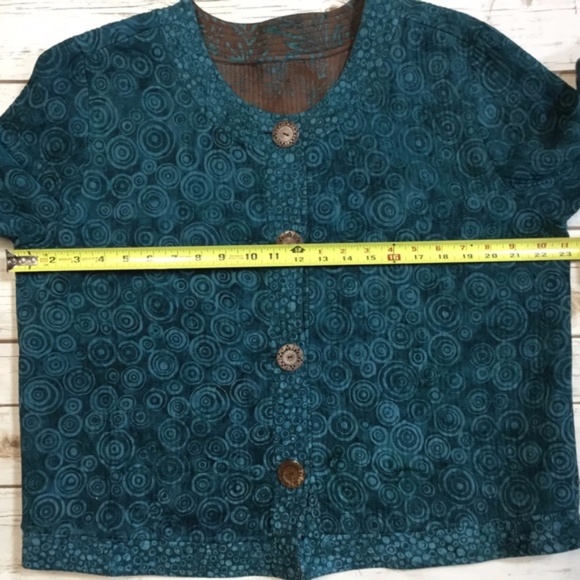 Reversible Brown and Teal Quilted BOHO Jacket - Picture 8 of 8